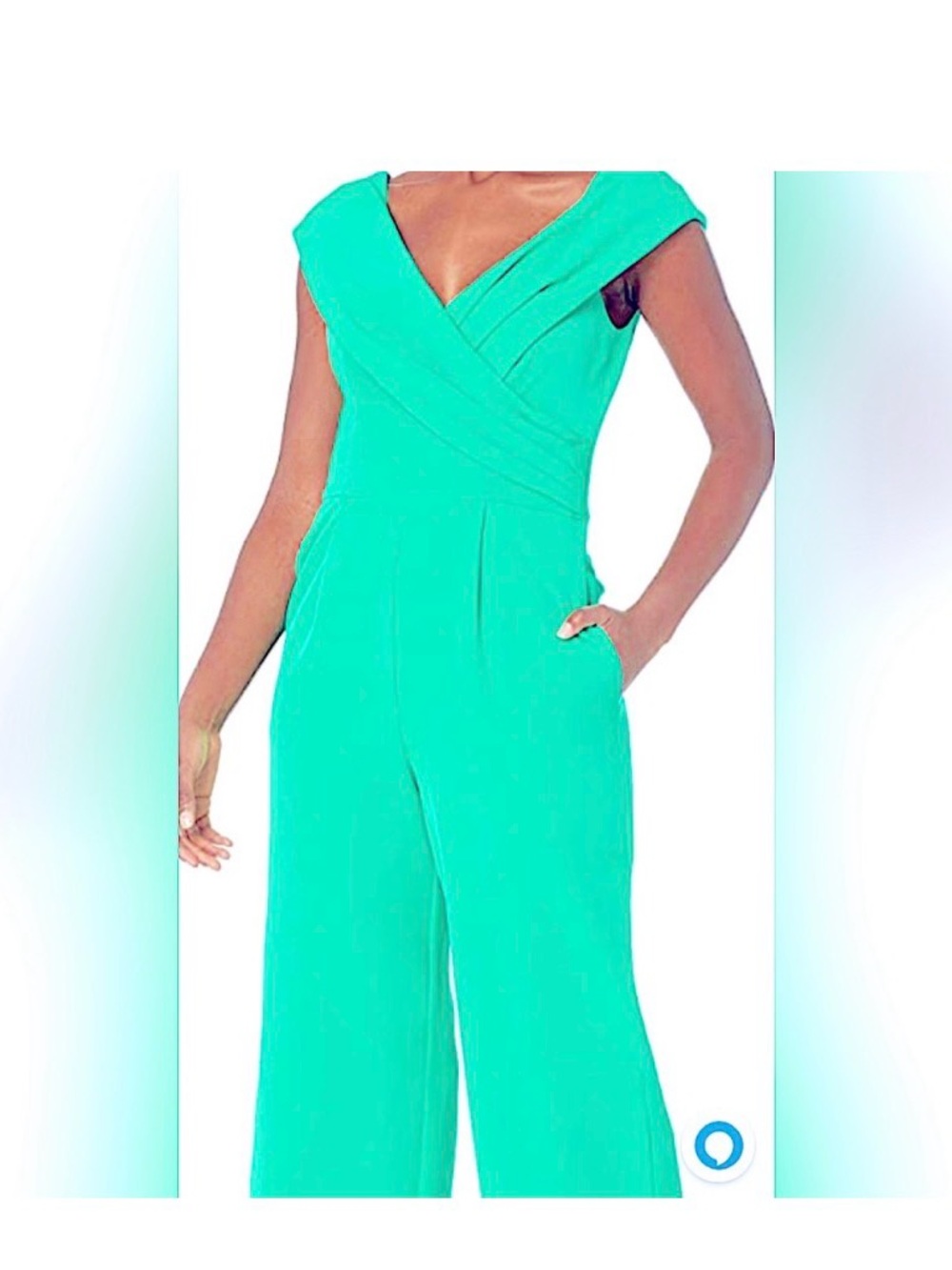 💚Vince Camuto Women’s Wide-Leg Jumpsuit Double Lined in Stunning Green Colour💚